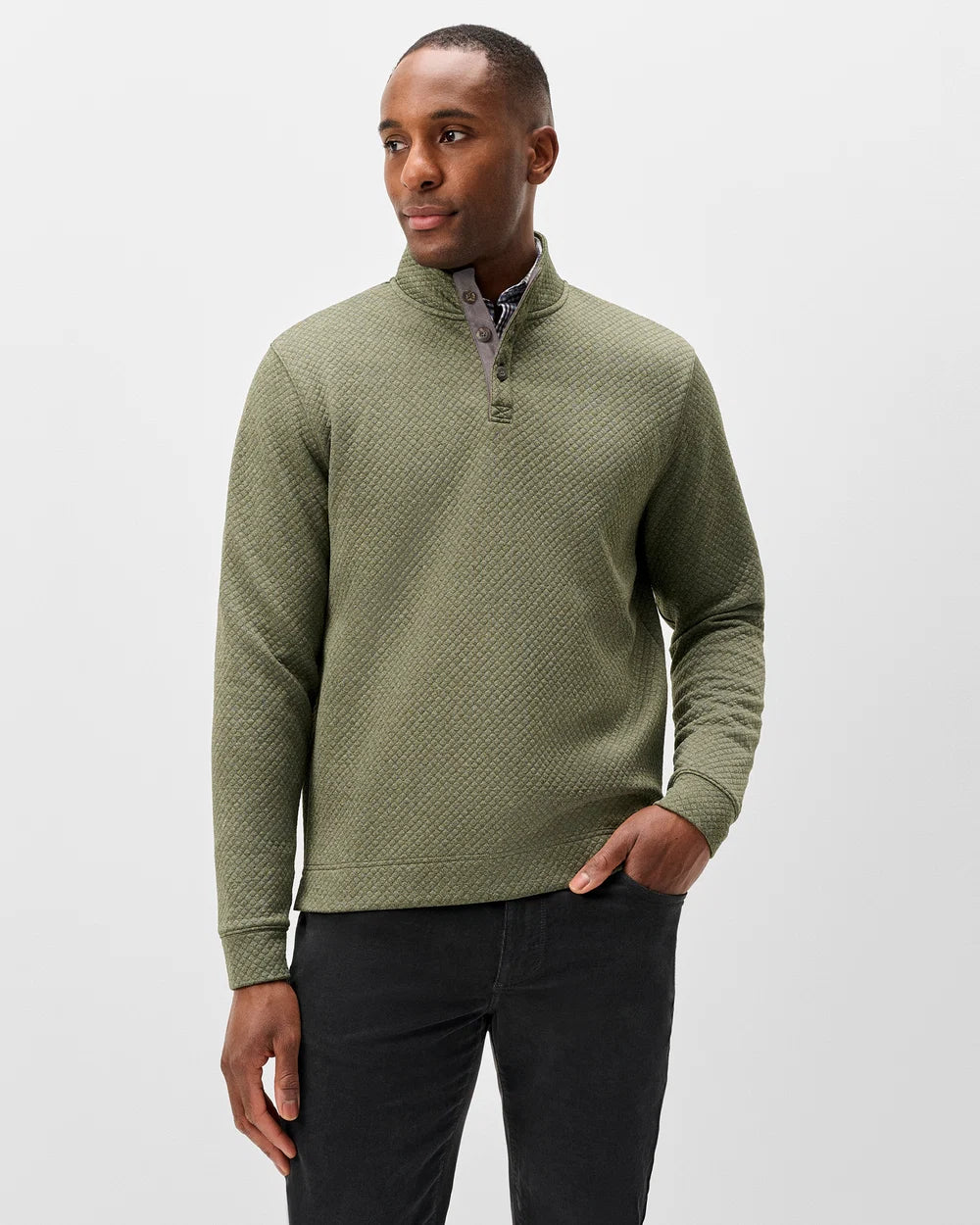 ROCKWELLS BUTTON PULLOVER (FOREST) - JOHNNIE-O