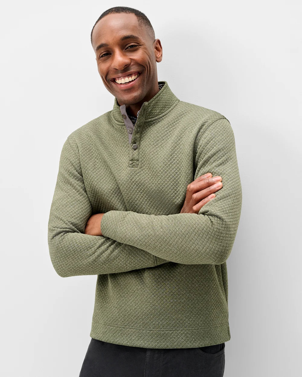ROCKWELLS BUTTON PULLOVER (FOREST) - JOHNNIE-O