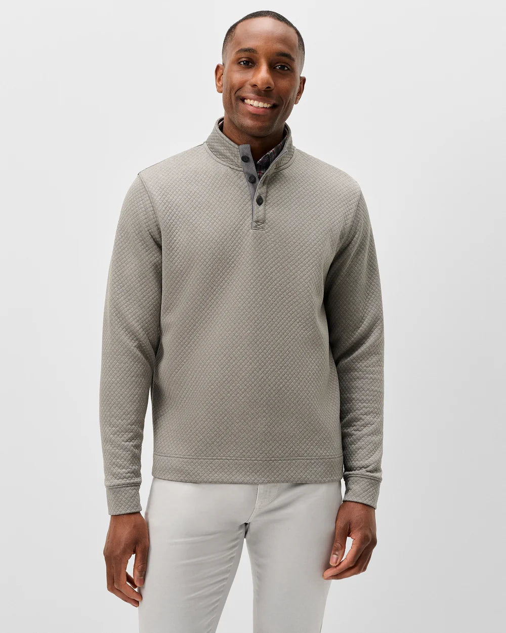 ROCKWELLS BUTTON PULLOVER (SMOKE) - JOHNNIE-O