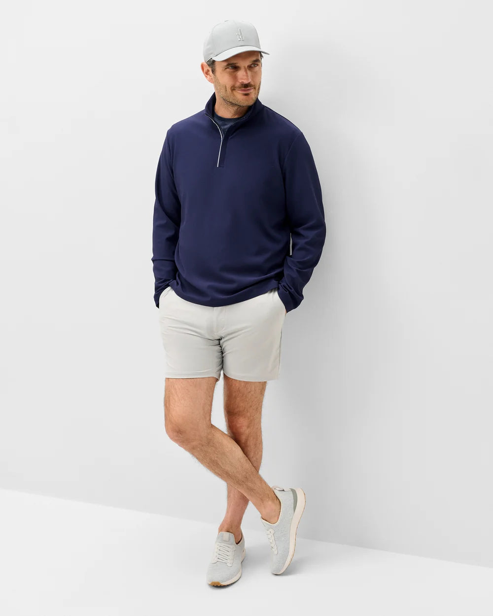 HOPPIN' 1/4 ZIP PULLOVER (NAVY) - JOHNNIE-O