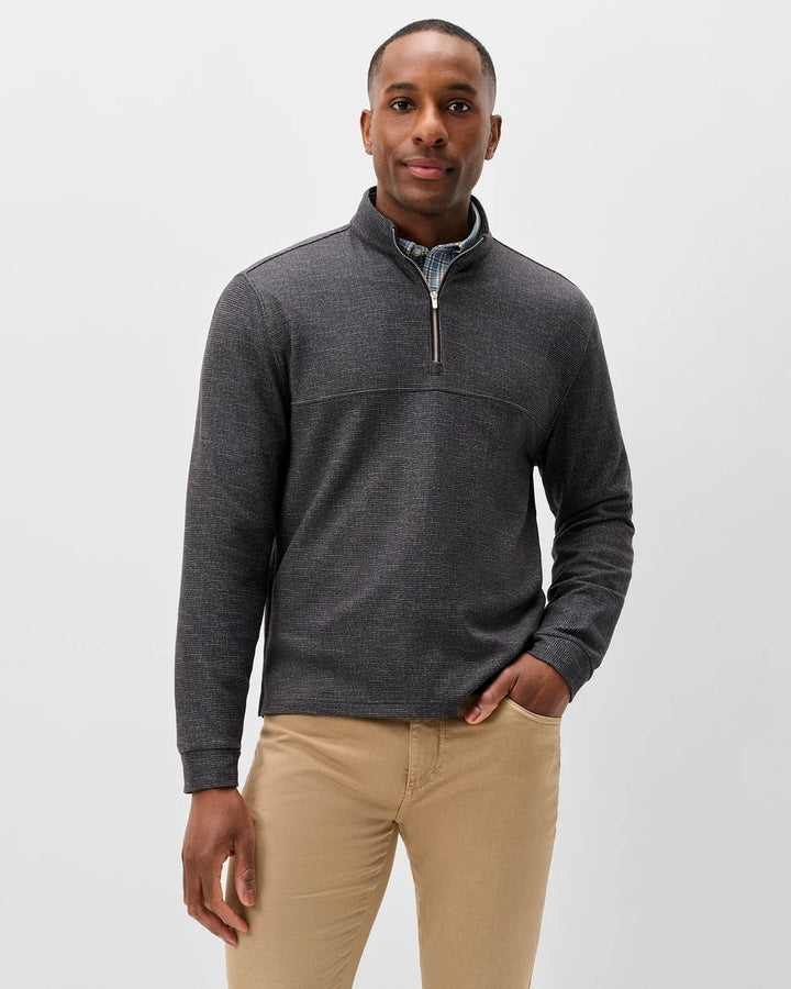 MIKEY PRINTED 1/4 ZIP PULLOVER (COFFEE) - JOHNNIE-O