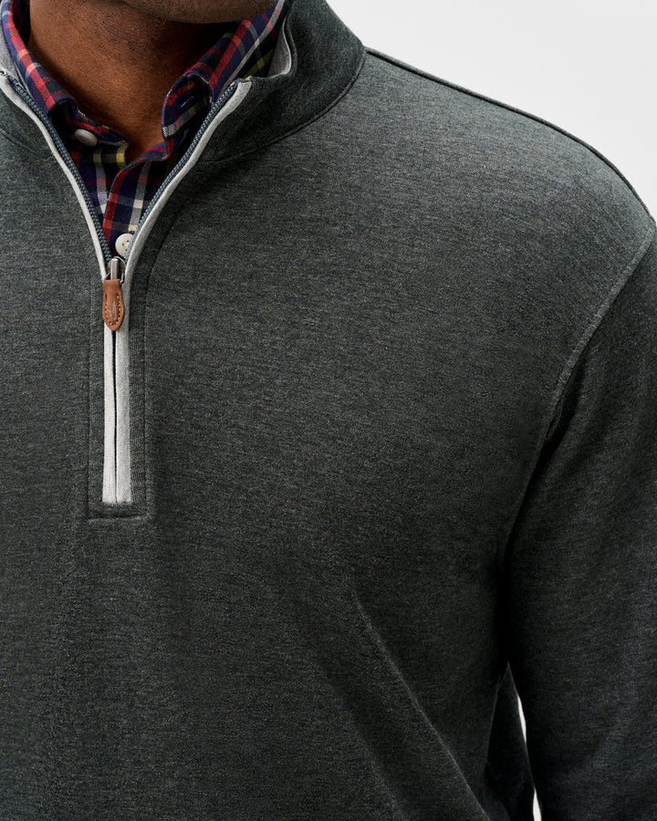 SULLY 1/4 SWEATER (HEATHER BLACK) - JOHNNIE-O