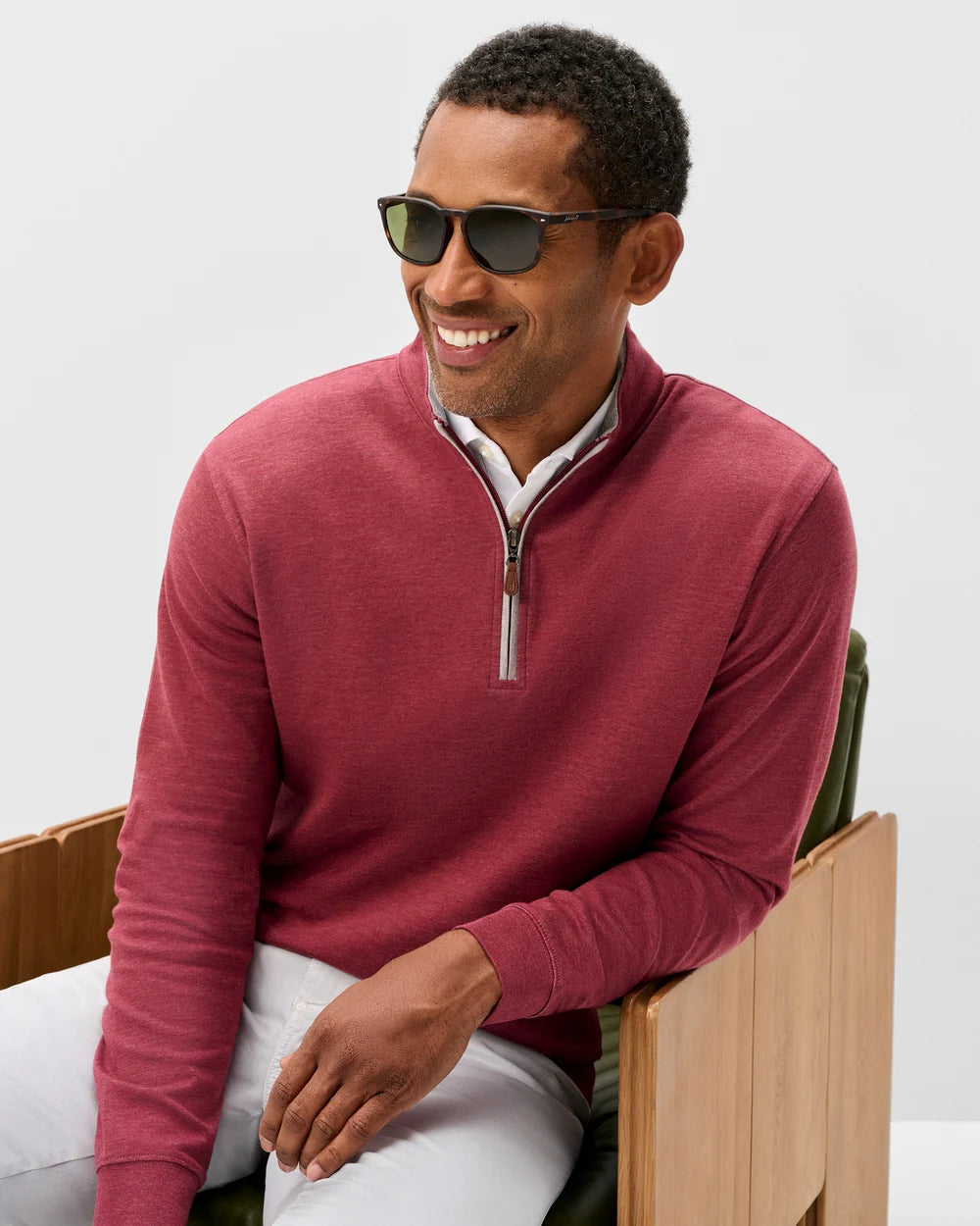 SULLY 1/4 ZIP SWEATER (PORT) - JOHNNIE-O