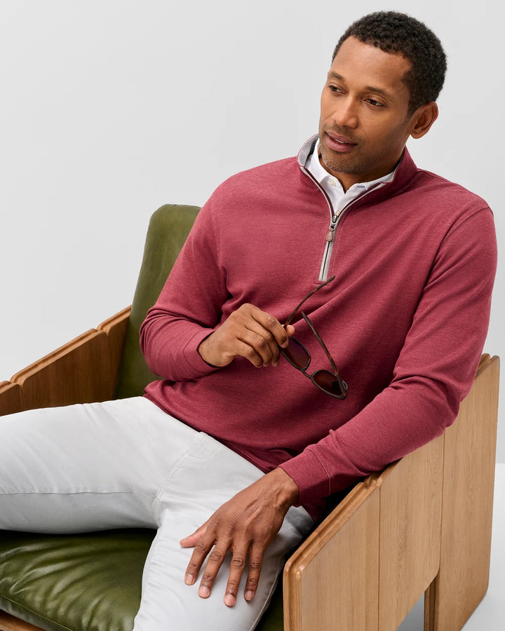 SULLY 1/4 ZIP SWEATER (PORT) - JOHNNIE-O