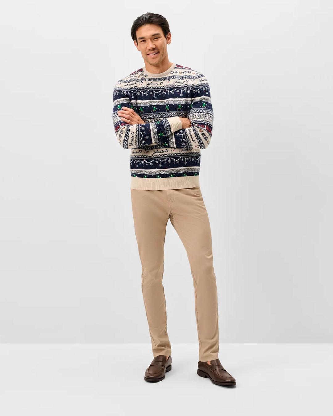 MERINO HOLIDAY SWEATER (CREAM) - JOHNNIE-O