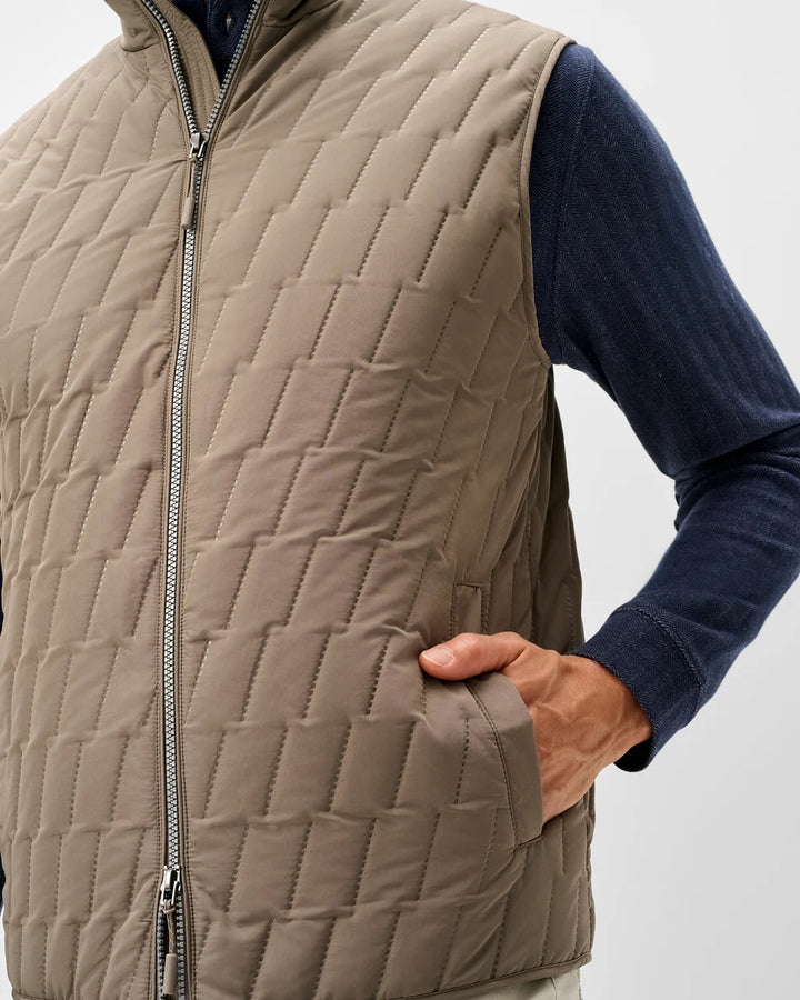 BELFRY QUILTED VEST (KHAKI) - JOHNNIE-O