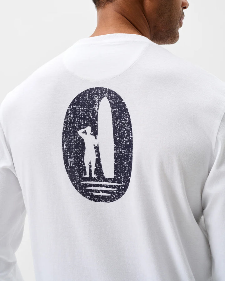 SURFER DUDE LONGSLEEVE TEE (WHITE) - JOHNNIE-O