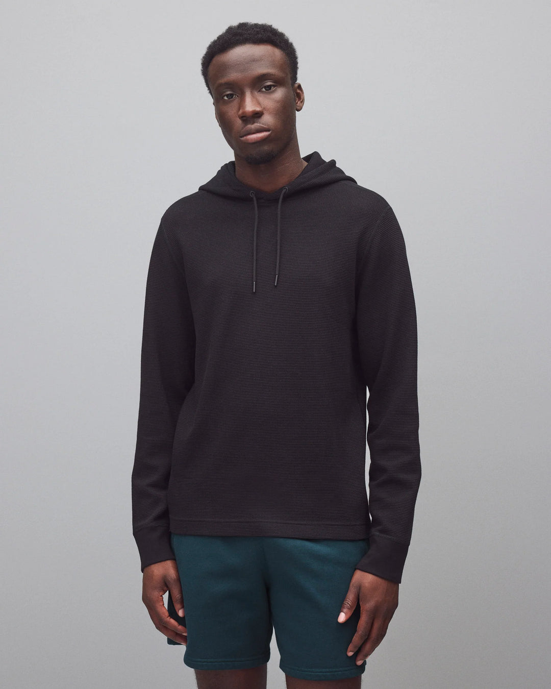 WAFFLE HOODIE (BLACK) - REIGNING CHAMP
