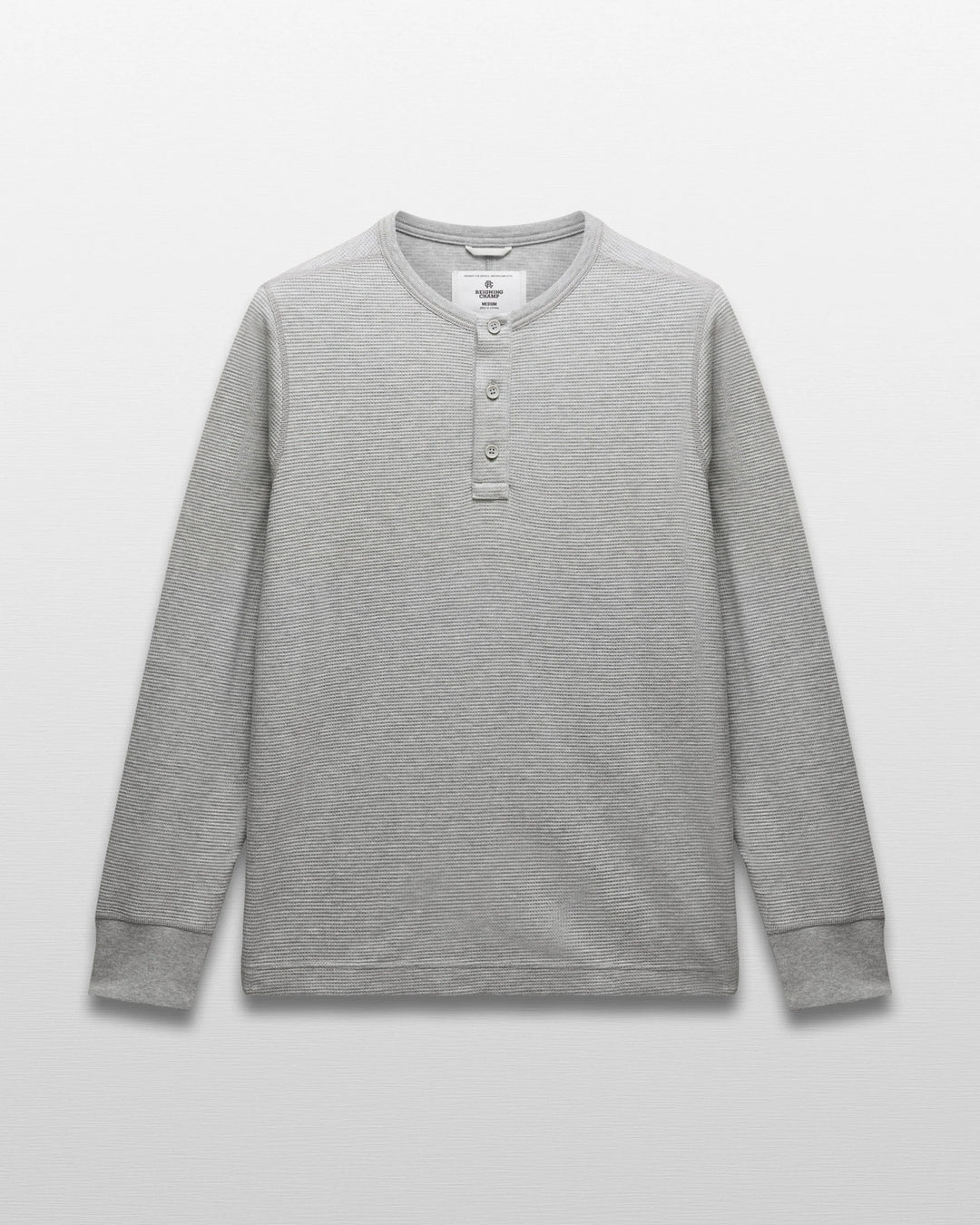 LIGHTWEIGHT WAFFLE HENLEY (GREY) - REIGNING CHAMP
