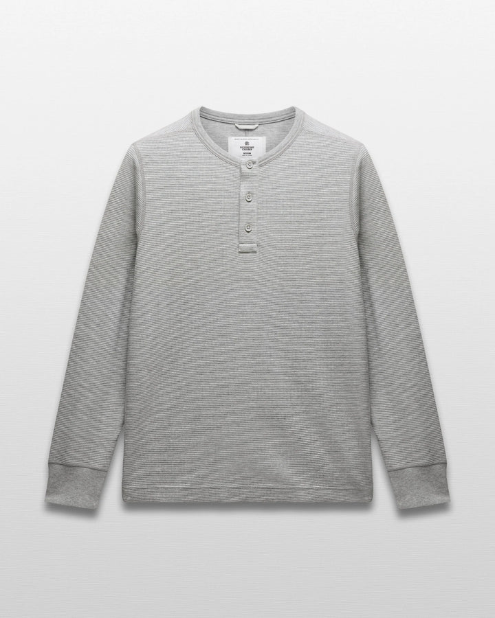 LIGHTWEIGHT WAFFLE HENLEY (GREY) - REIGNING CHAMP