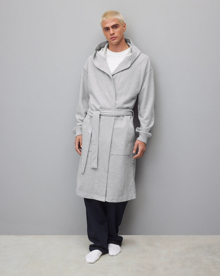 MIDWEIGHT TERRY HOODED ROBE (HEATHER GREY) - REIGNING CHAMP