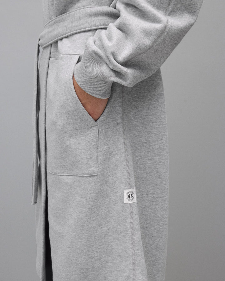 MIDWEIGHT TERRY HOODED ROBE (HEATHER GREY) - REIGNING CHAMP