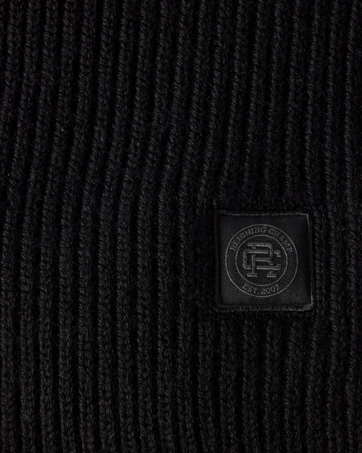MERINO RIB SCARF (BLACK) - REIGNING CHAMP