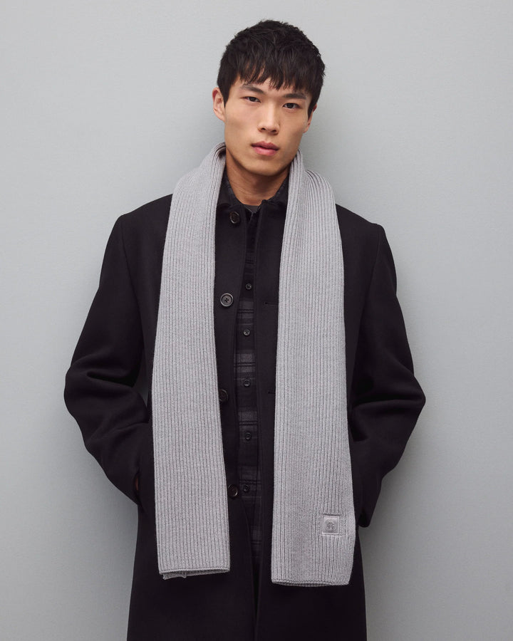 MERINO RIB SCARF (GREY) - REIGNING CHAMP