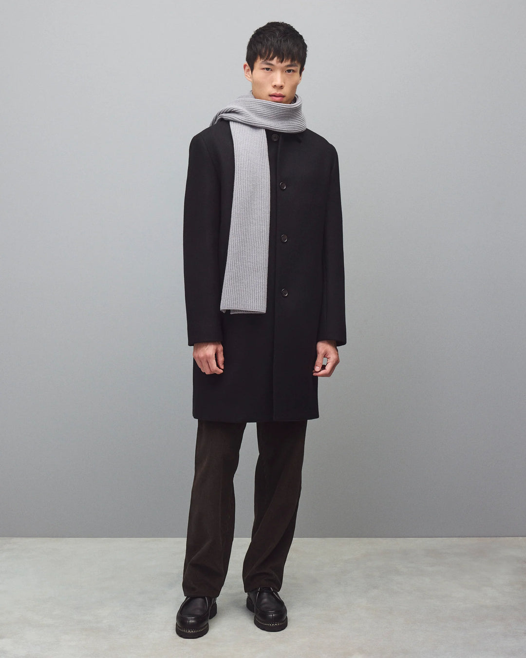 MERINO RIB SCARF (GREY) - REIGNING CHAMP
