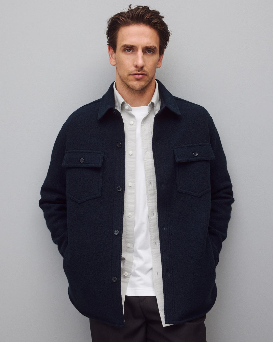 WOOL WARDEN OVERSHIRT (NAVY) - REIGNING CHAMP