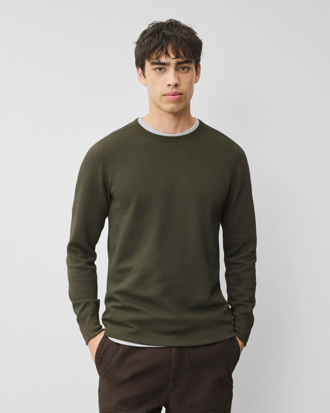 LIGHTWEIGHT WAFFLE LONGSLEEVE (OLIVE) - REIGNING CHAMP