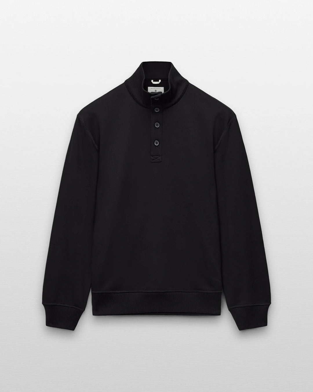 MIDWEIGHT STANDARD BUTTON MOCKNECK (BLACK) - REIGNING CHAMP