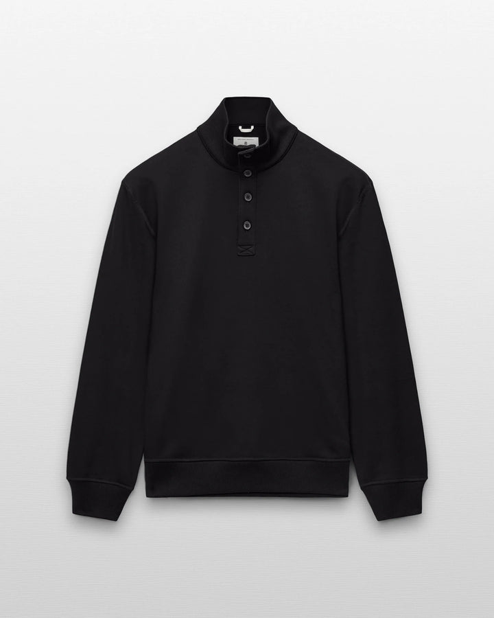 MIDWEIGHT STANDARD BUTTON MOCKNECK (BLACK) - REIGNING CHAMP