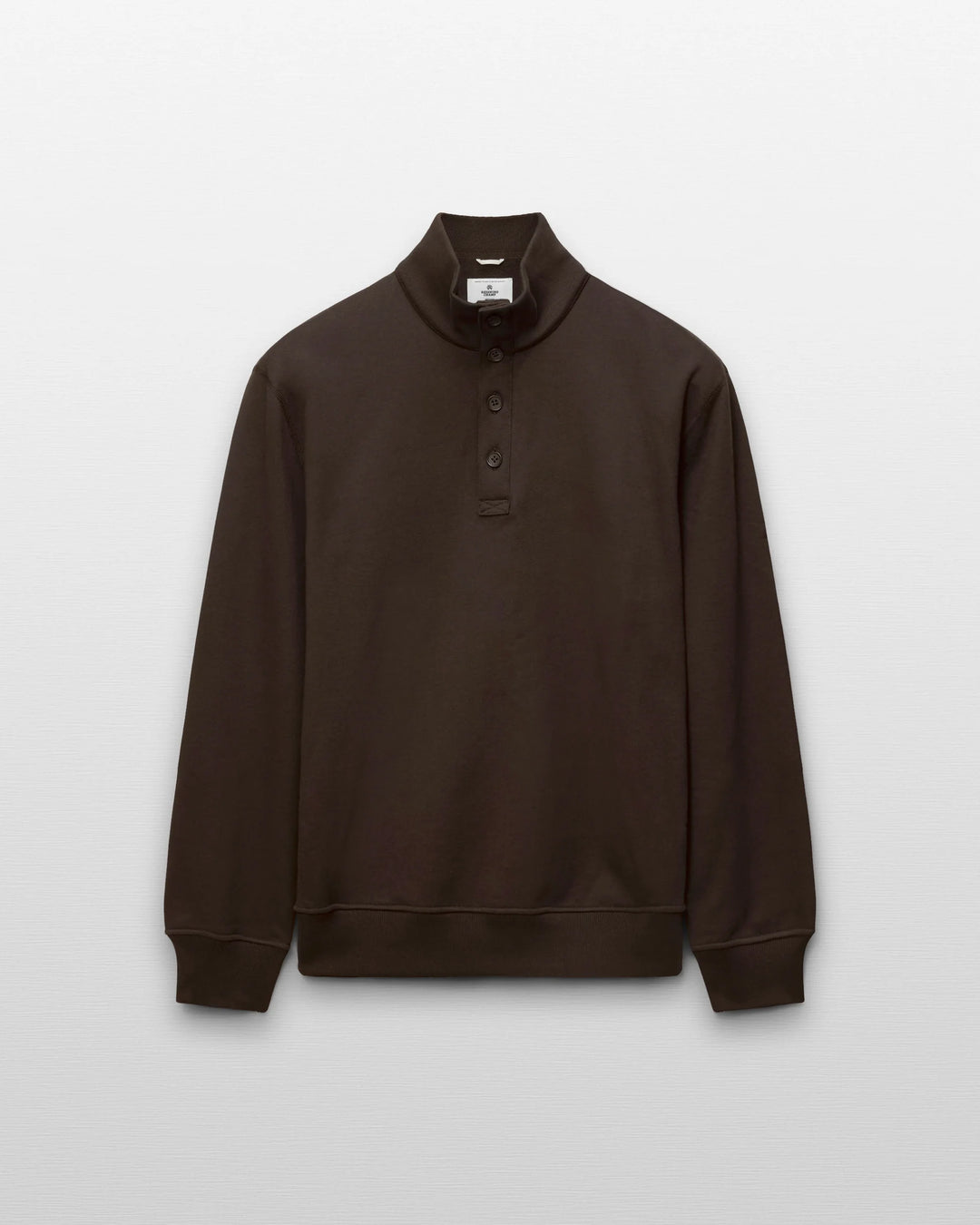MIDWEIGHT STANDARD BUTTON MOCKNECK (COFFEE) - REIGNING CHAMP