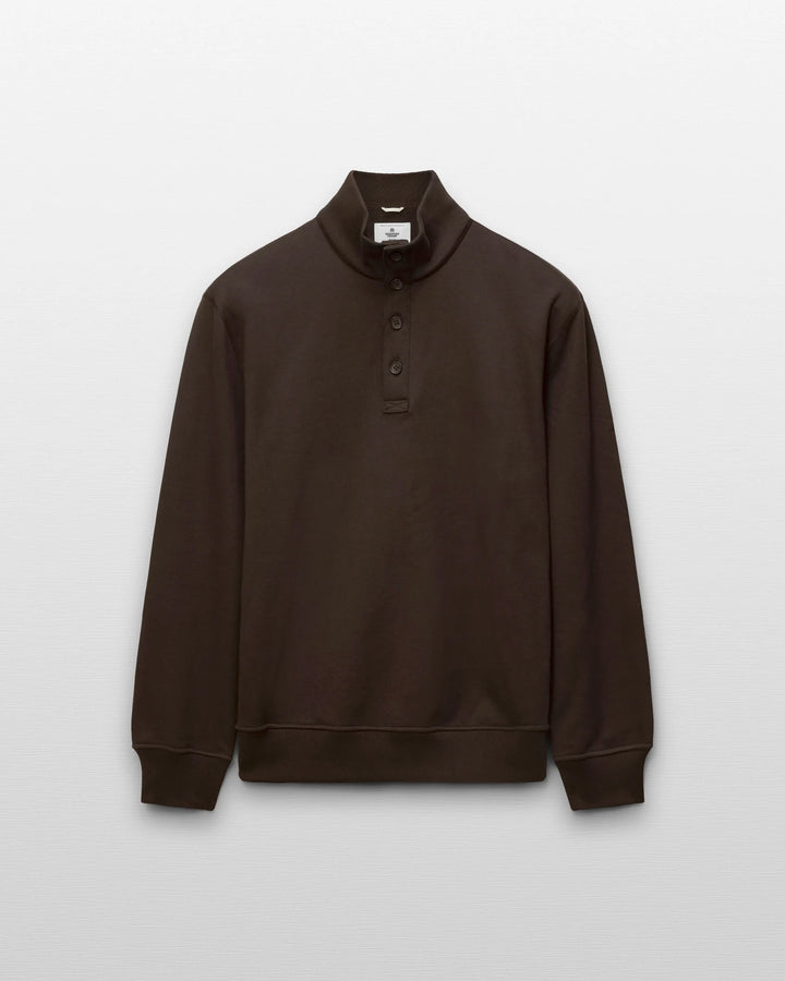 MIDWEIGHT STANDARD BUTTON MOCKNECK (COFFEE) - REIGNING CHAMP