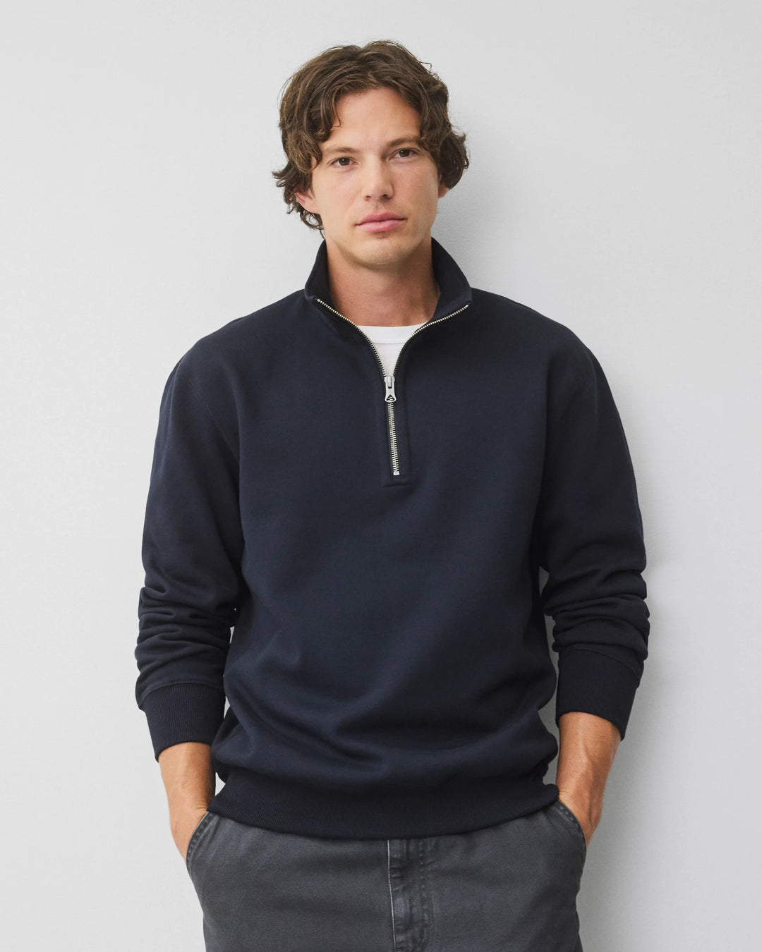 BRUSHED FLEECE QUARTER ZIP (NAVY) - REIGNING CHAMP