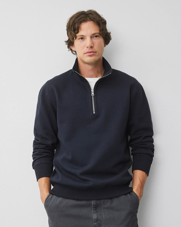 BRUSHED FLEECE QUARTER ZIP (NAVY) - REIGNING CHAMP