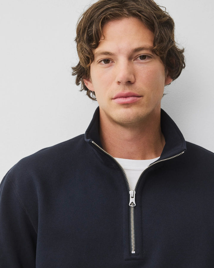 BRUSHED FLEECE QUARTER ZIP (NAVY) - REIGNING CHAMP