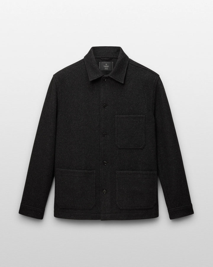 WOOL FLEECE CHORE JACKET (HEATHER BLACK) - REIGNING CHAMP