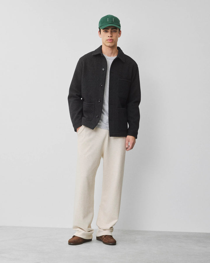 WOOL FLEECE CHORE JACKET (HEATHER BLACK) - REIGNING CHAMP