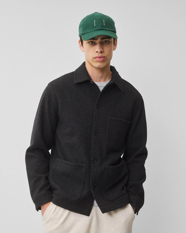 WOOL FLEECE CHORE JACKET (HEATHER BLACK) - REIGNING CHAMP
