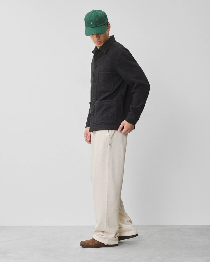 WOOL FLEECE CHORE JACKET (HEATHER BLACK) - REIGNING CHAMP