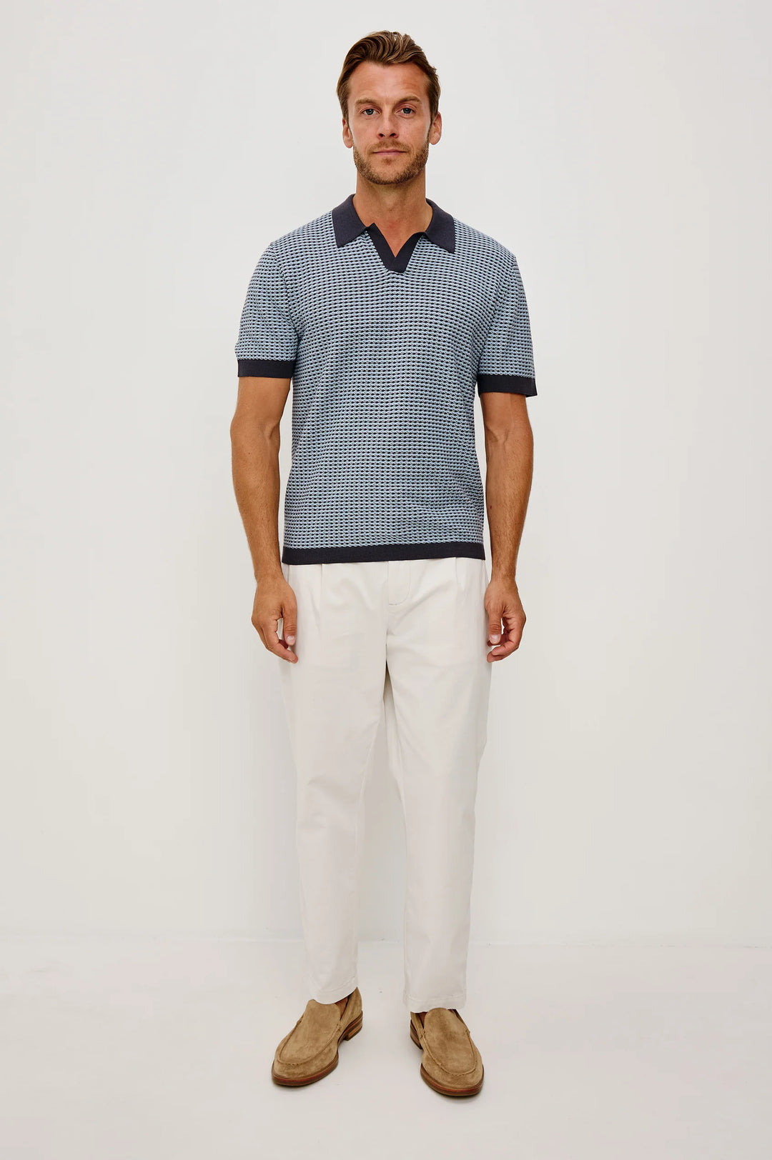 HAYDEN KNIT POLO (BLUE) - RAILS