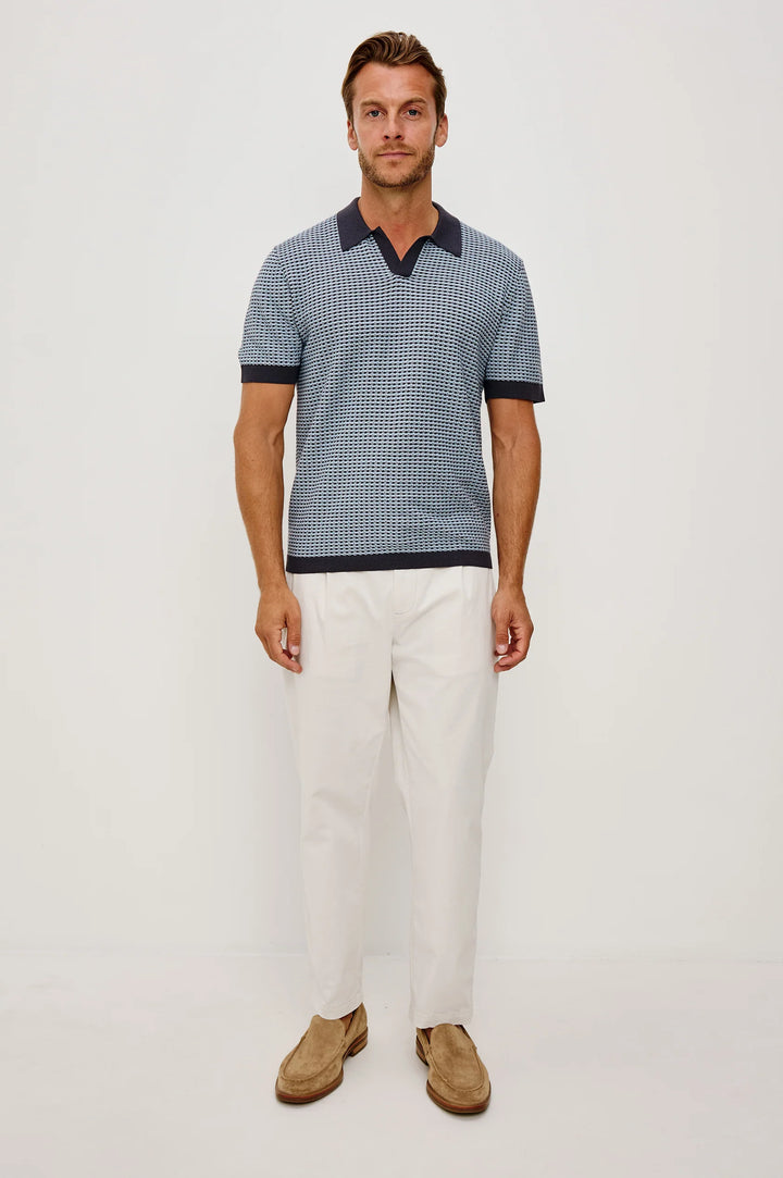 HAYDEN KNIT POLO (BLUE) - RAILS