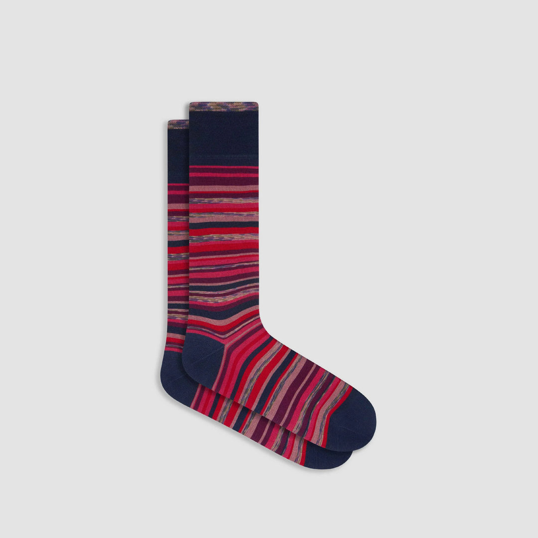 DRESS SOCKS STRIPE (RUBY) - BUGATCHI