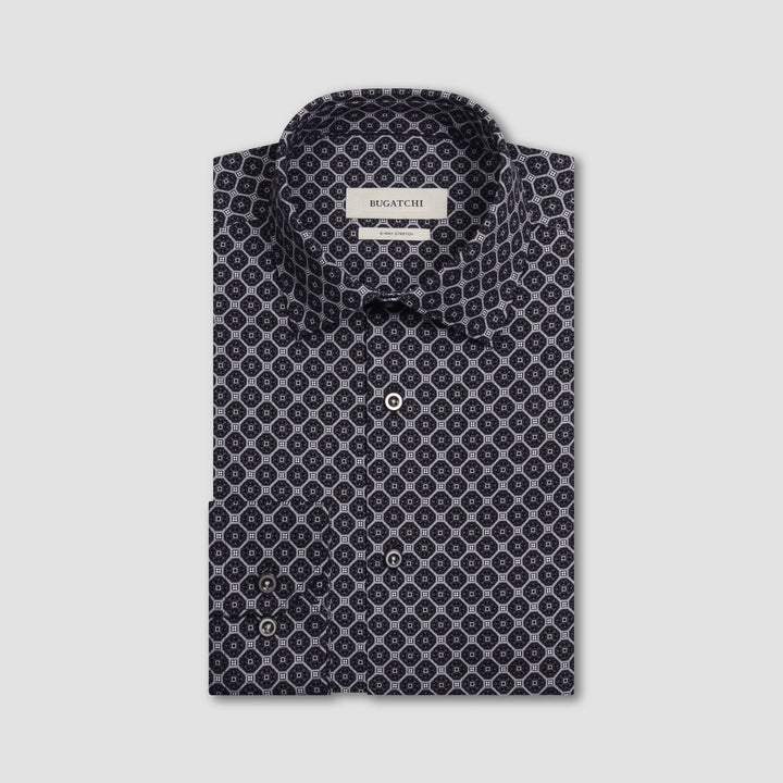 JAMES PRINTED SHIRT (BLACK) - BUGATCHI
