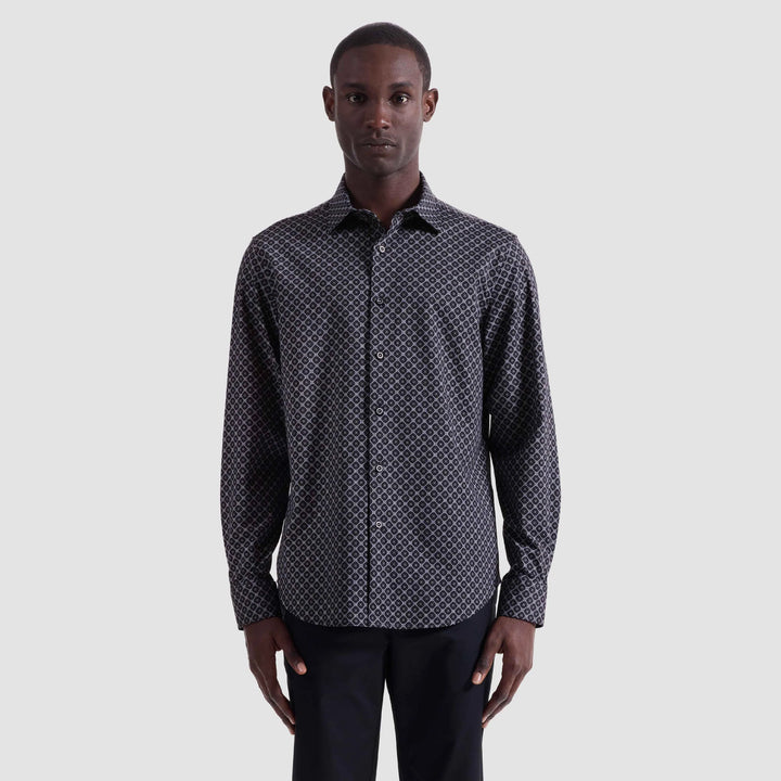 JAMES PRINTED SHIRT (BLACK) - BUGATCHI
