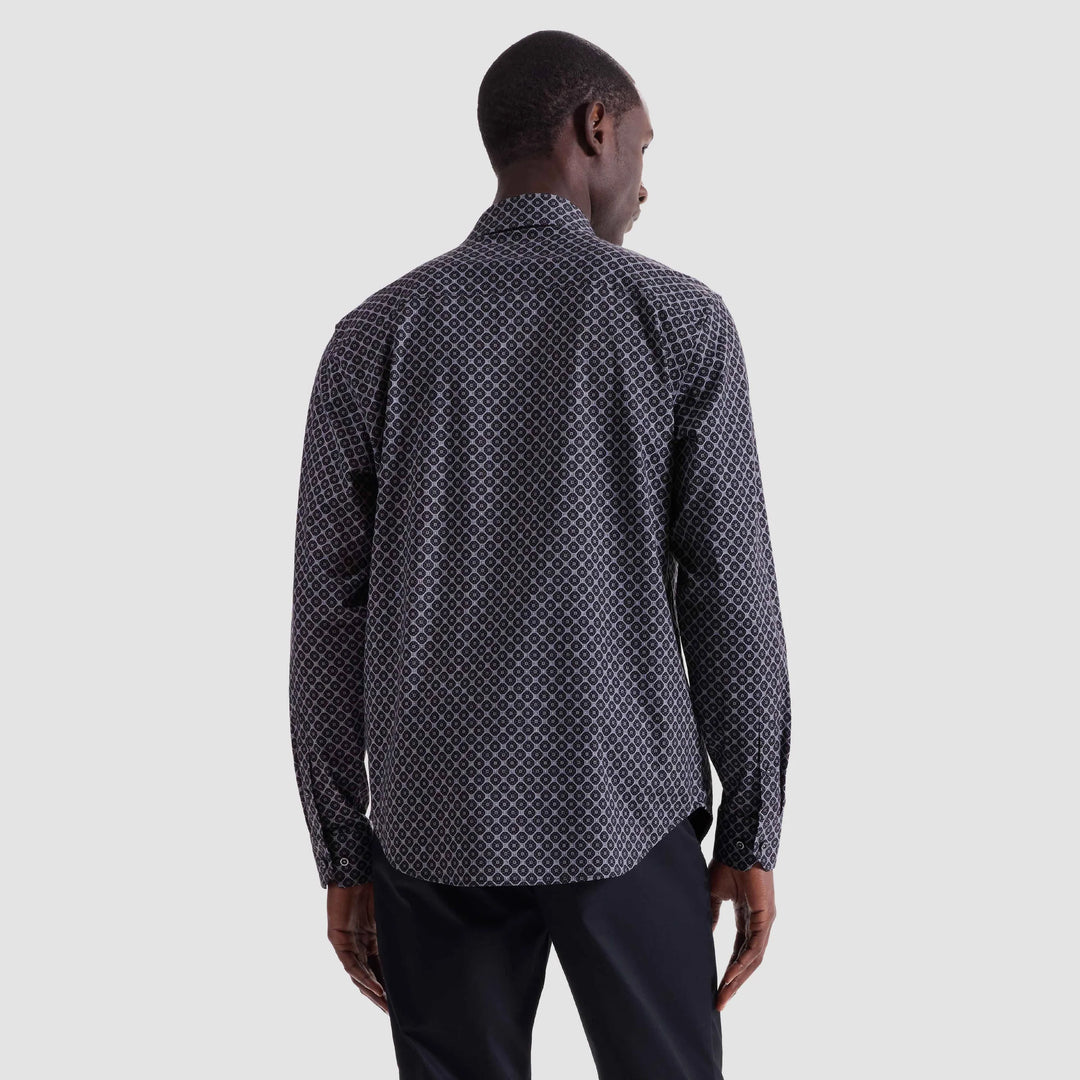 JAMES PRINTED SHIRT (BLACK) - BUGATCHI