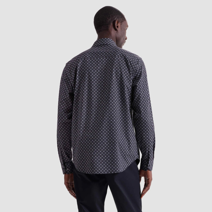 JAMES PRINTED SHIRT (BLACK) - BUGATCHI