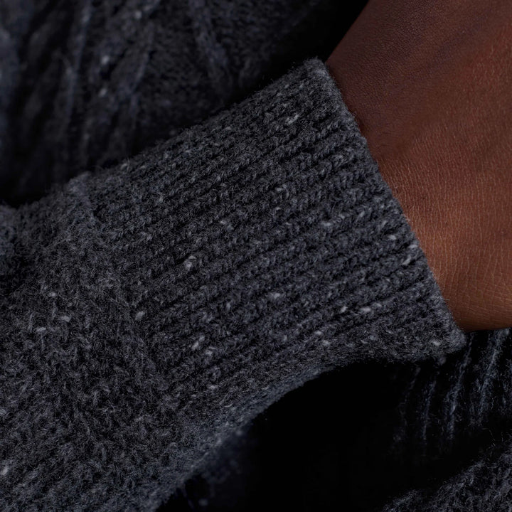 CABLE CREWNECK SWEATER (CHARCOAL) - BUGATCHI