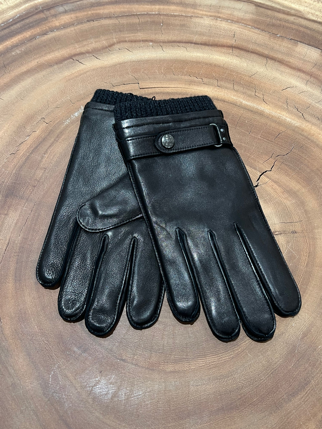 LEATHER KNIT GLOVES -ROBERT BARAKETT
