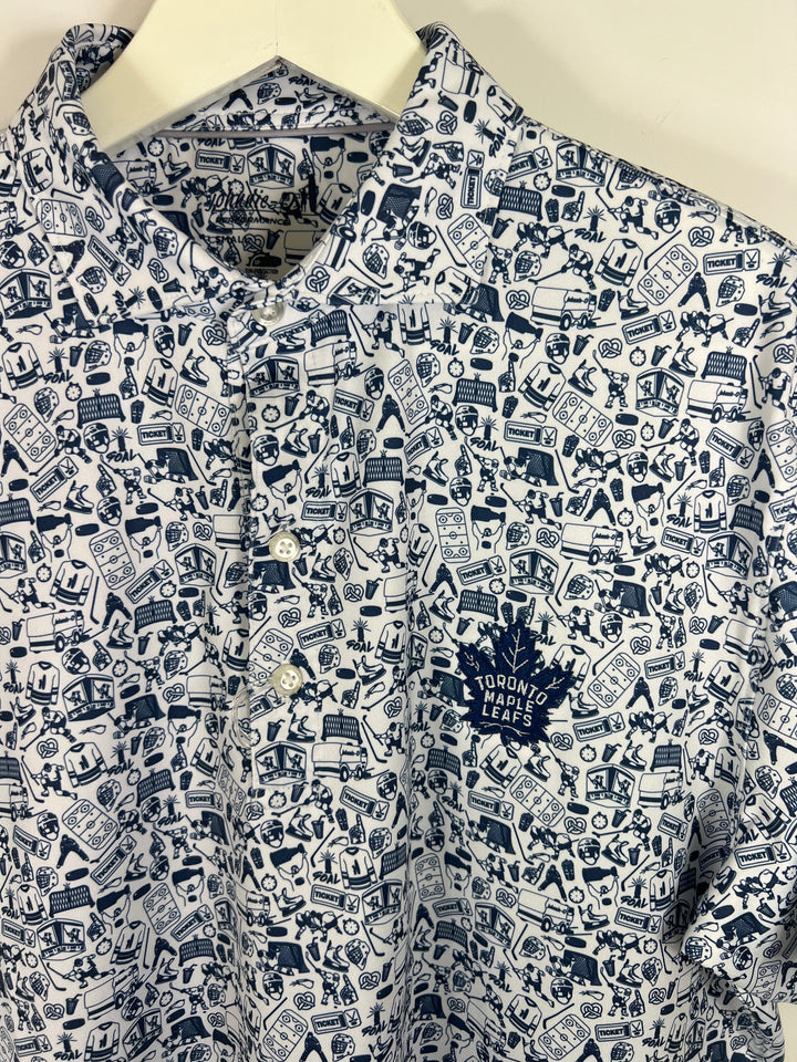 MAPLE LEAFS SLAP SHOT POLO (NAVY) - JOHNNIE-O