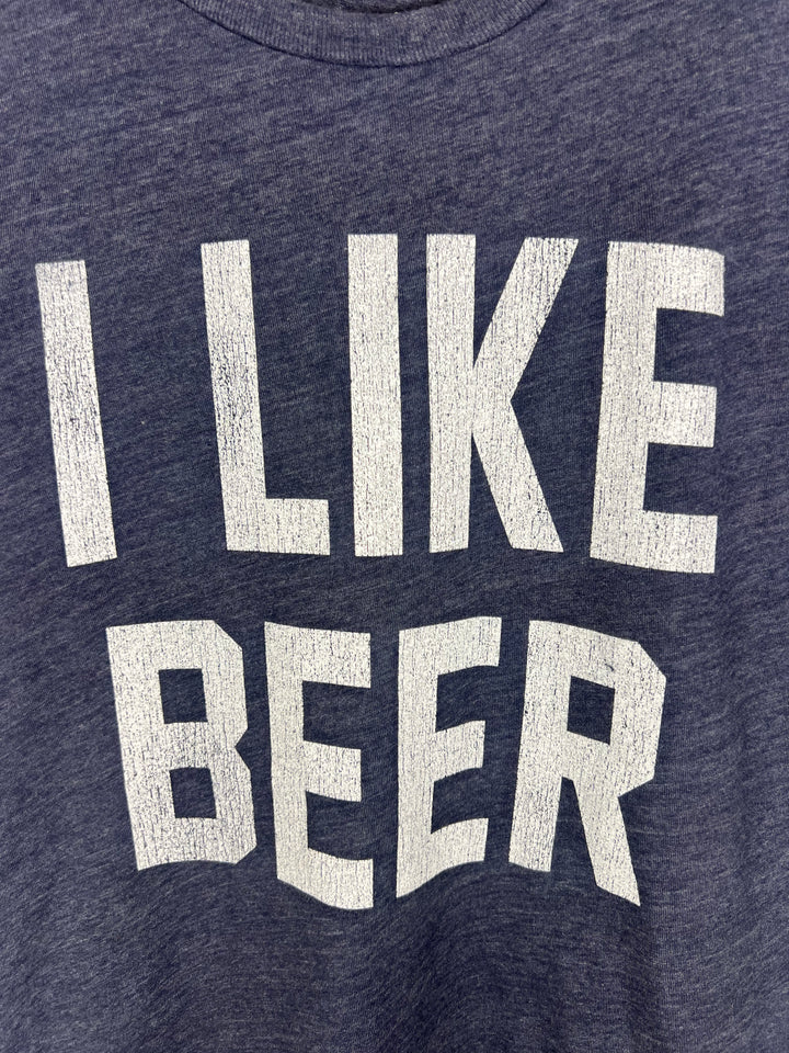 I LIKE BEER T-SHIRT (BLUE) - RETRO BRAND