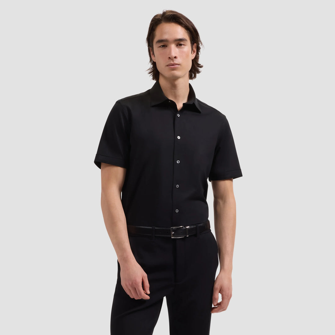 MILES SHORT SLEEVE SHIRT (BLACK) - BUGATCHI