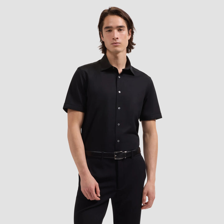 MILES SHORT SLEEVE SHIRT (BLACK) - BUGATCHI