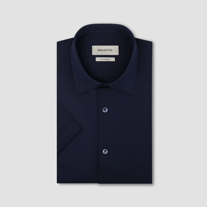MILES SHORT SLEEVE SHIRT (NAVY) - BUGATCHI