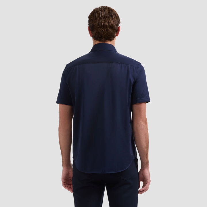 MILES SHORT SLEEVE SHIRT (NAVY) - BUGATCHI