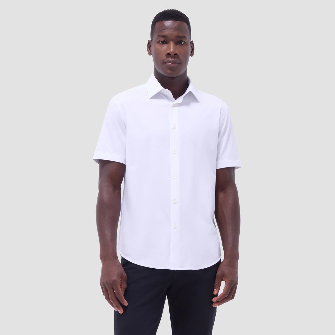 MILES SHORT SLEEVE SHIRT (WHITE) - BUGATCHI