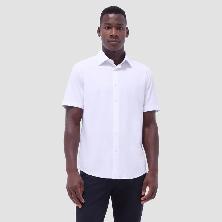 MILES SHORT SLEEVE SHIRT (WHITE) - BUGATCHI