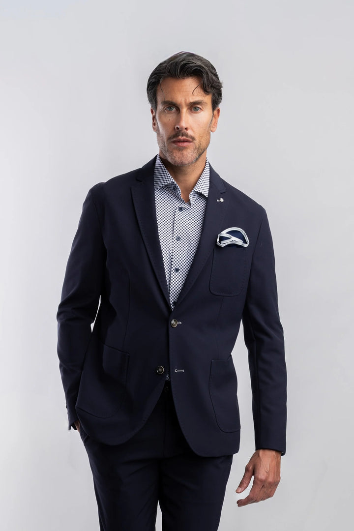 LUXE STRETCH BLAZER (NAVY) - BLUE INDUSTRY